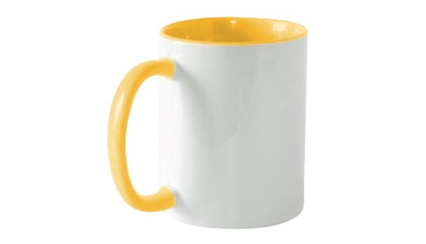 Keramiktasse 11oz, ORCA, innen und Henkel farbig