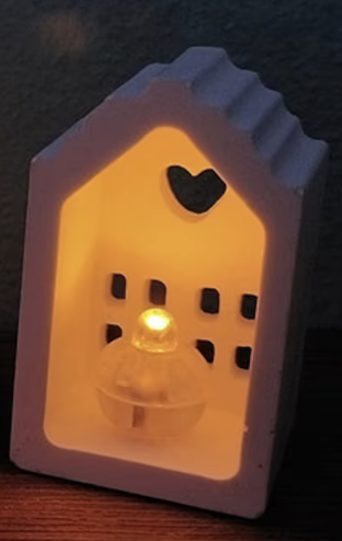 Lichterhaus mit Fenster & Herz groß 12,5 cm