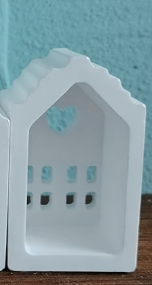 Lichterhaus mit Fenster & Herz klein 9,5 cm