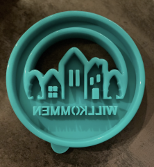 Häuserkranz mit Tannenbäumen WILLKOMMEN - Haus Loop - 20 cm